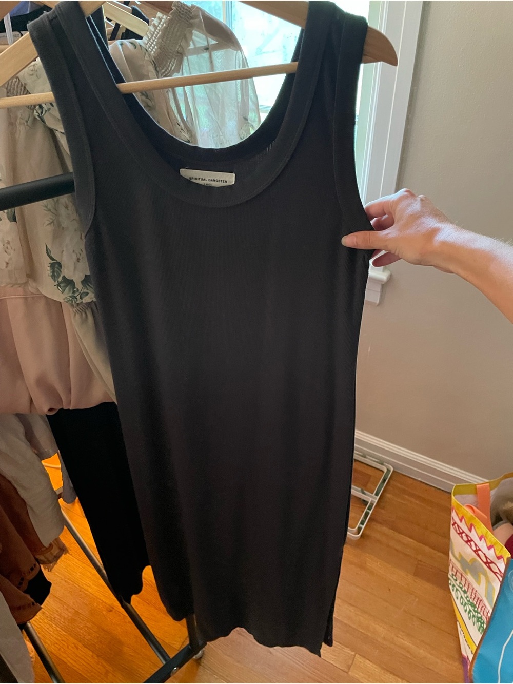 Spiritual Gangster Black Sleeveless Tank Dress